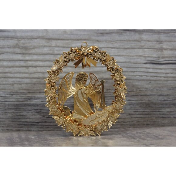 Danbury Mint gold plated brass filigree holiday keepsake ornament set of 3‎ - Picture 16 of 16